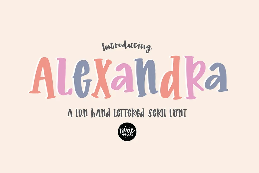 Alexandra — whimsical font preview