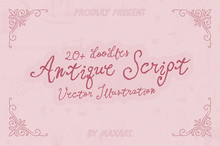 Antique Script Font — whimsical font preview