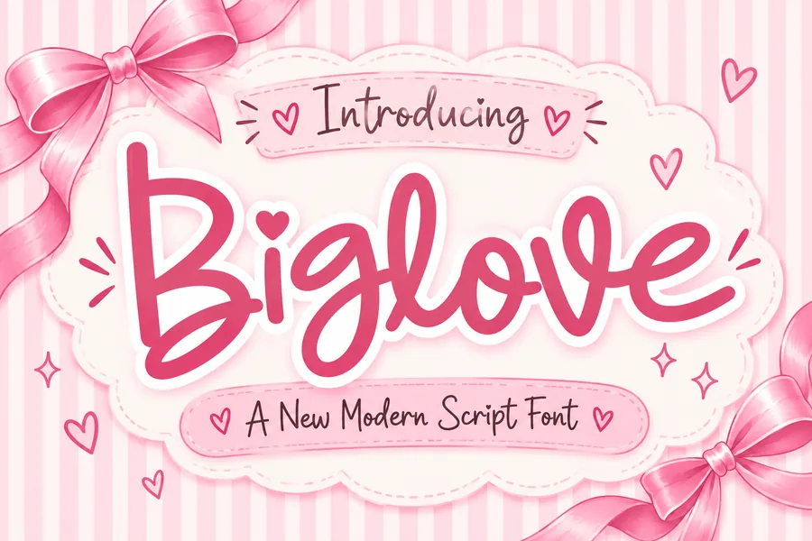 Biglove — whimsical font preview