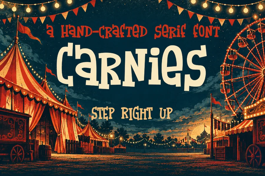 Carnies — whimsical font preview