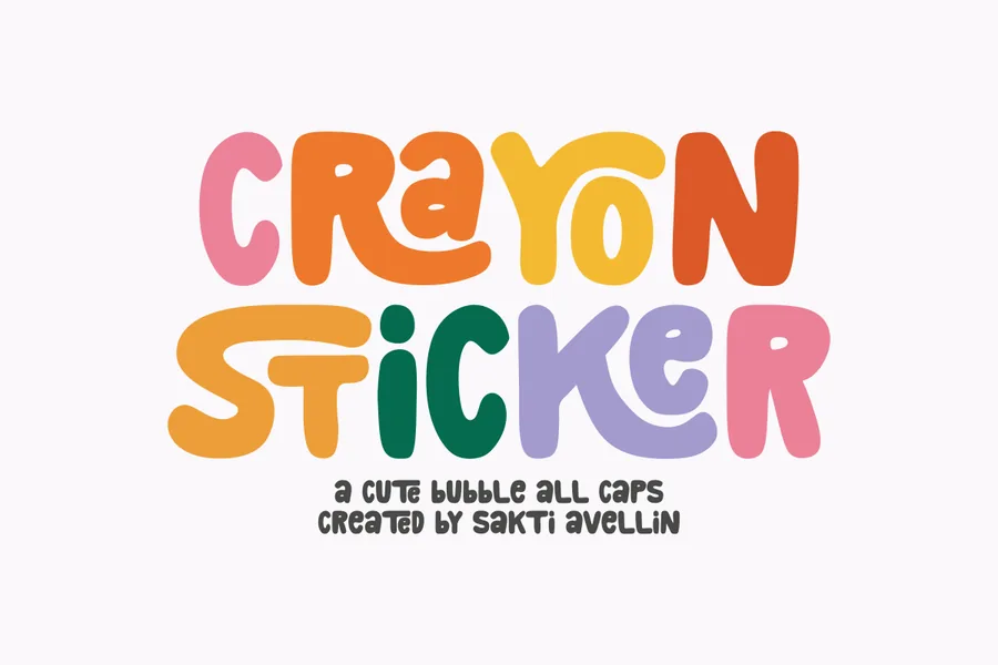 Crayon Sticker — whimsical font preview