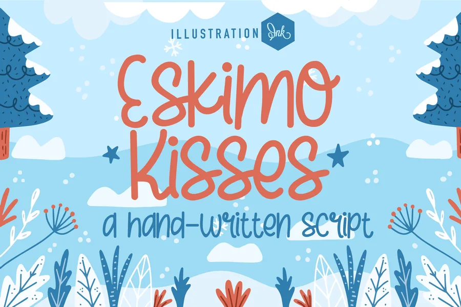 Eskimo Kiss — whimsical font preview