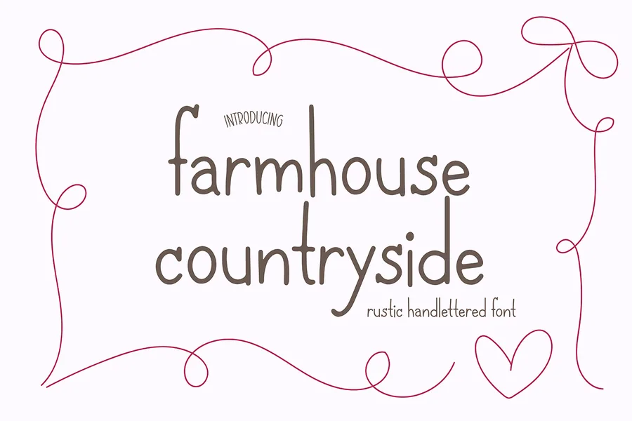 Farmhouse Countryside — whimsical font preview