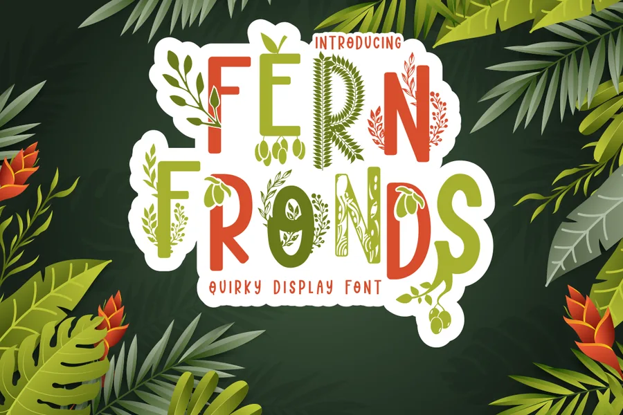 Fern Fronds — whimsical font preview