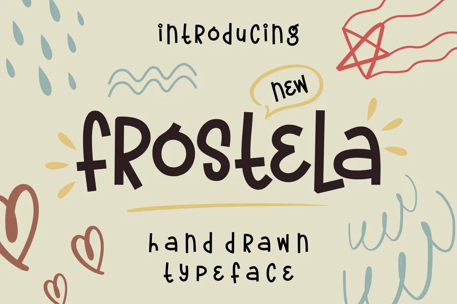 Frostela — whimsical font preview