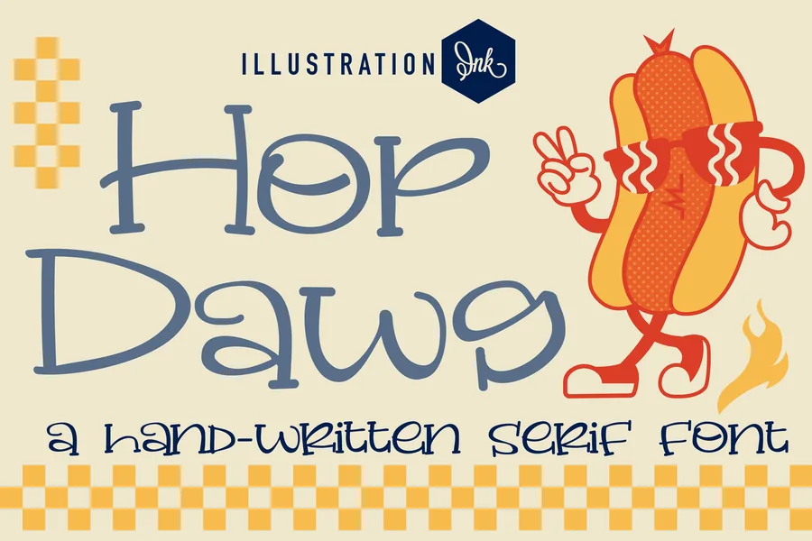 Hop Dawg — whimsical font preview