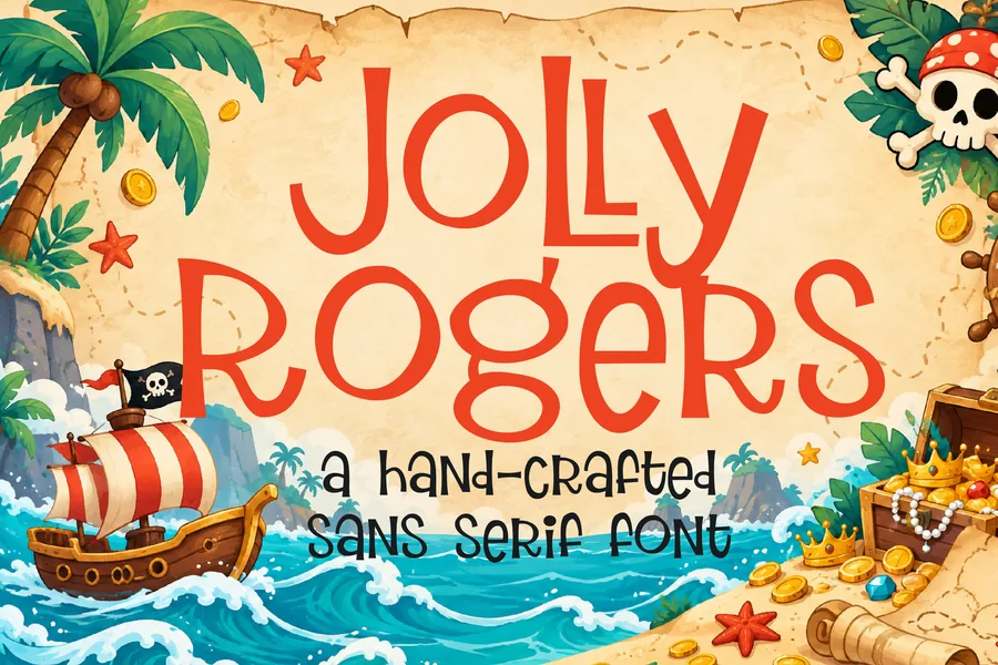 Jolly Rogers — whimsical font preview