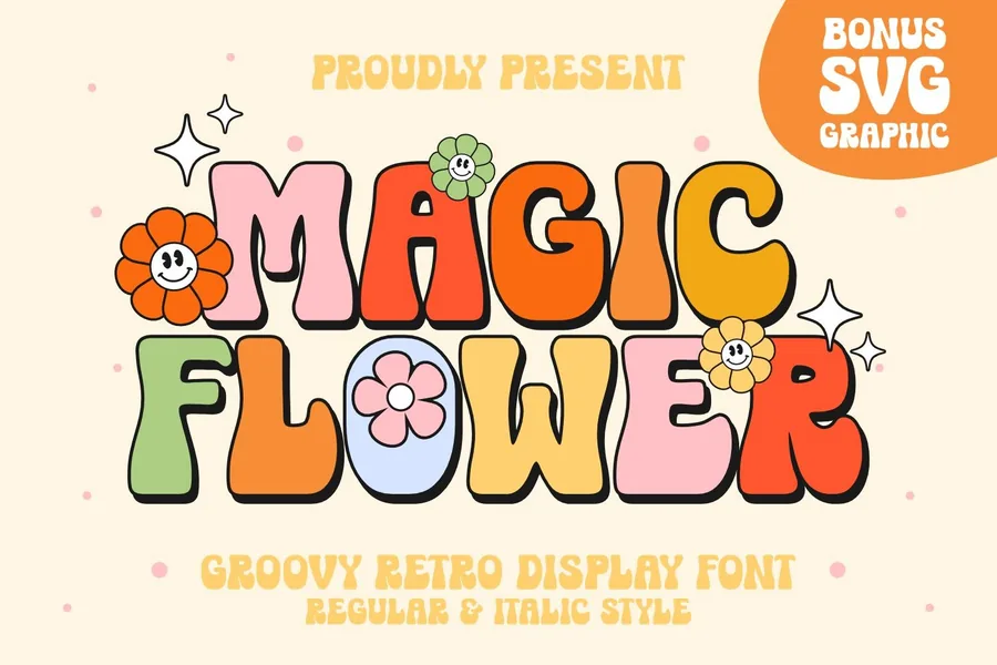 Magic Flower — whimsical font sample