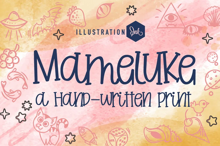 Mameluke — whimsical font preview