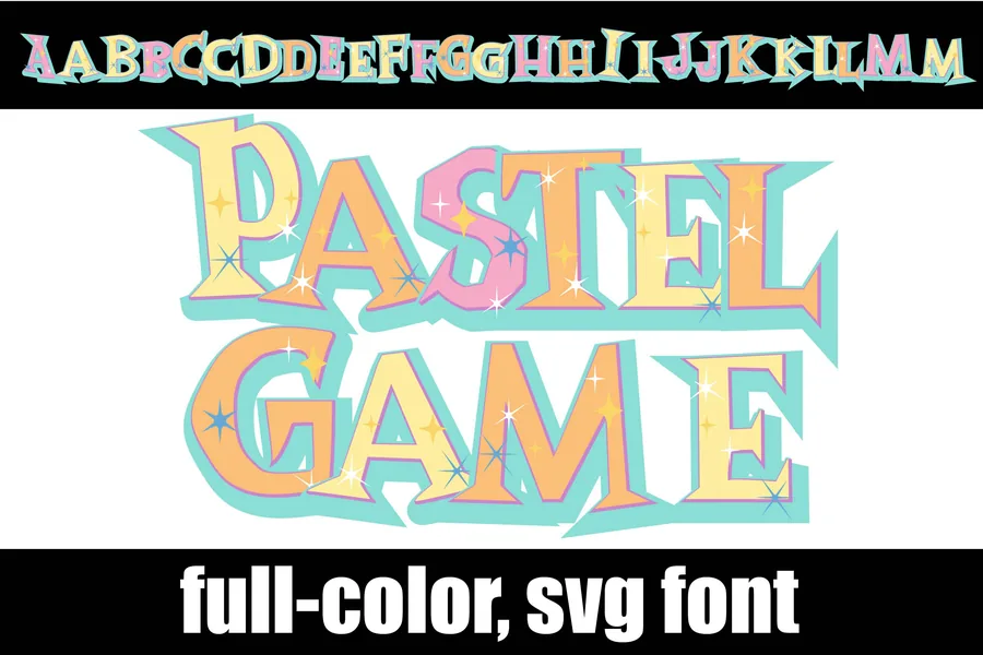 Pastel Game — whimsical font preview