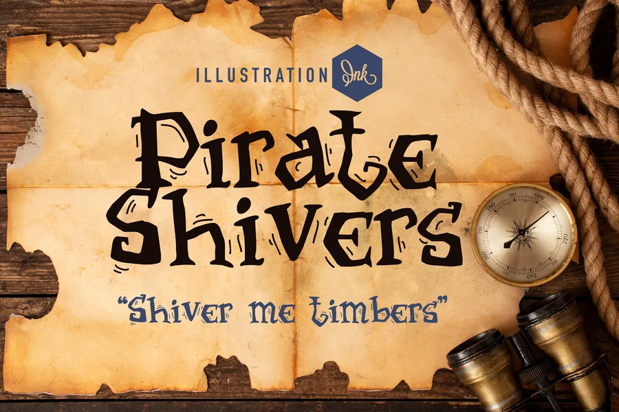 Pirate Shivers — whimsical font preview