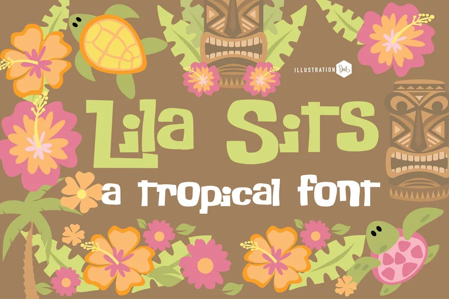 Pn Lila Sits Fn — whimsical font preview