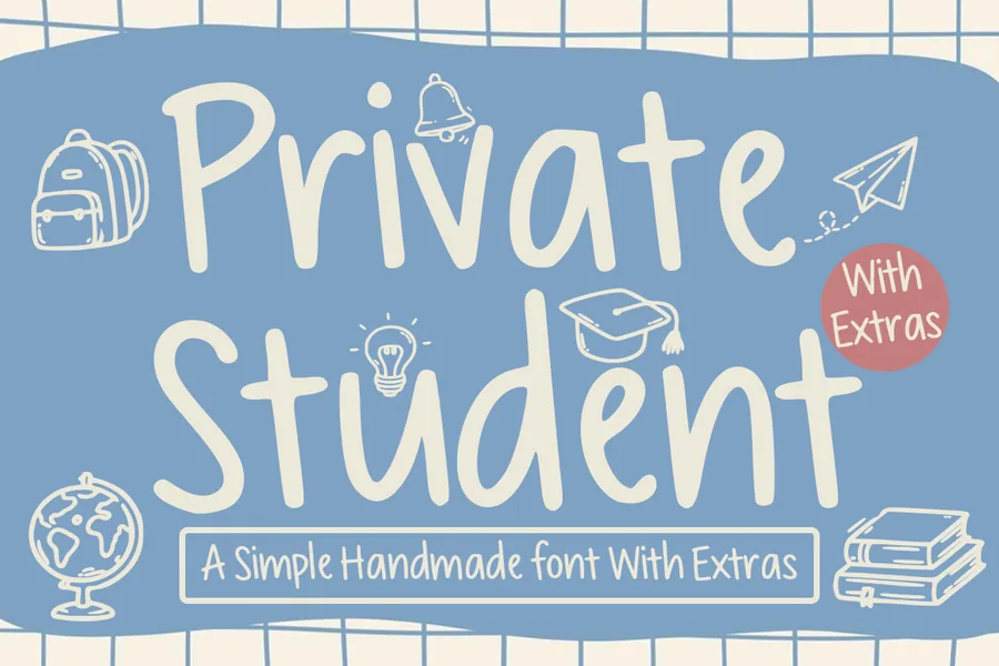 Private Student — whimsical font preview