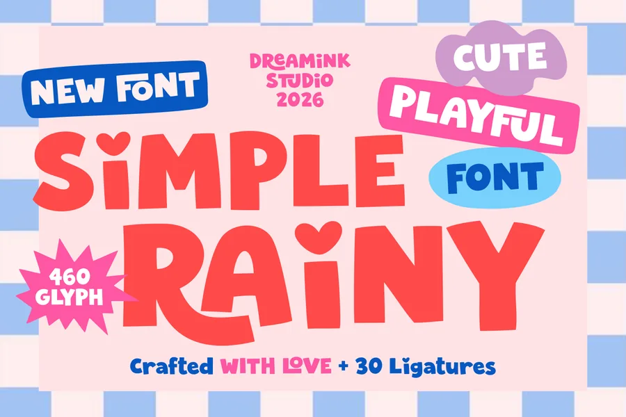 Simple Rainy — whimsical font preview