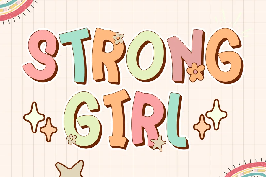Strong Girl — whimsical font preview