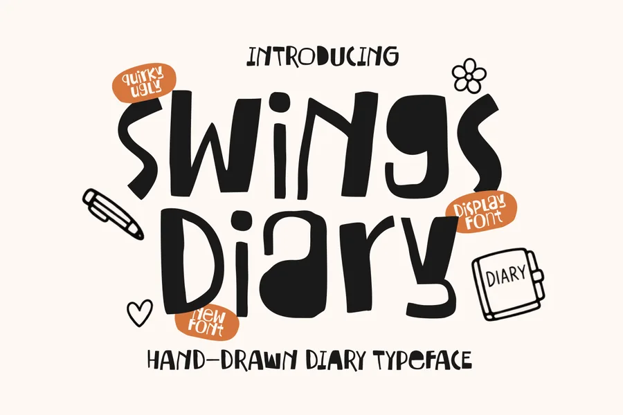 Swings Diary — whimsical font preview