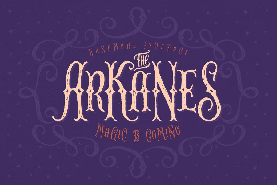 The Arkanes — whimsical font preview