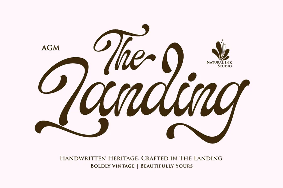The Landing — whimsical font preview