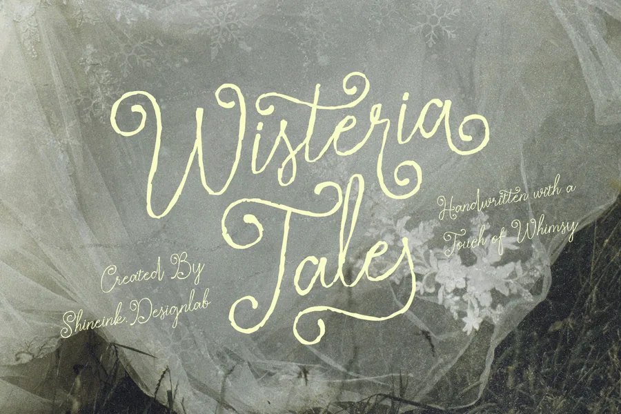 Wisteria Tale — whimsical font preview