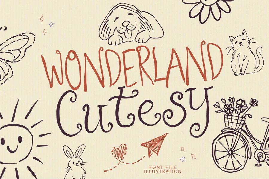 Wonderland Cutesy — whimsical font preview